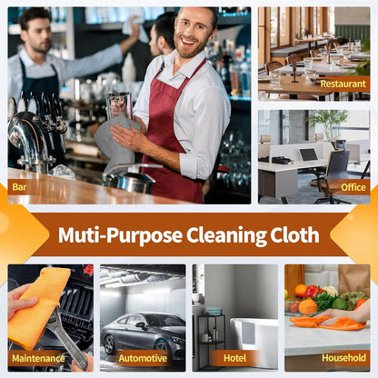 FIXSMITH Microfiber Cleaning Cloth - Pack of 50, Microfiber Towels for Cars 16 x 12 in, Highly Absorbent Cleaning Rags, Lint-Free, Streak-Free Cleaning Cloths for Car Kitchen Home Office