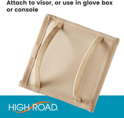 High Road Car Registration and Insurance Card Holder for Sun Visor, Glove Box or Console with 2 Clear Hidden Car Document Pockets