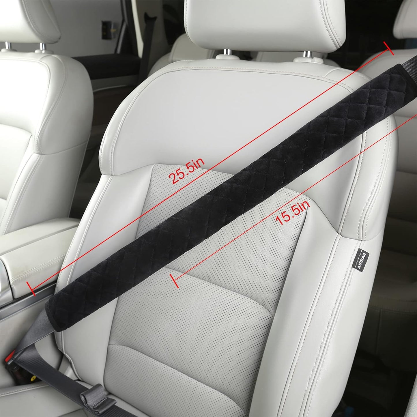 HighnessHwoo Extra Long Seatbelt Covers for Adults Kids Women & Men, Soft Car Seat Belt Strap Cushion for Sedan, SUV, Trucks, Shoulder Neck Chest Protector Pads, Auto Accessories, 1pc, Gray, 25.5in