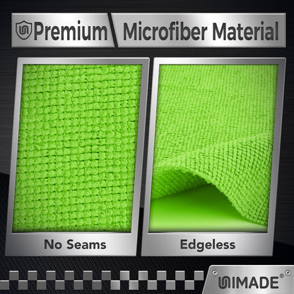 UNIMADE Microfiber Cleaning Cloth, 100 Pack Microfiber Towels for Cars Commercial Grade Work Rags Bulk Detailing Cloth for Automotive Bar Mechanic Restaurant Garage Housekeeping, 11.5"x 11.5", Grey