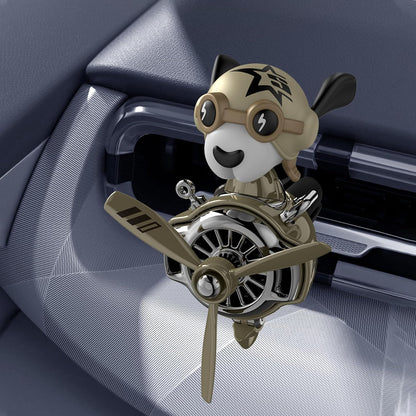 Pilot Car Air Freshener, Cute Dog Car Vent Clip Air Freshener Automotive Air Outlet Fan Diffuser, Automotive Interiors Vent Decoration (Shake Head Style - Dog)