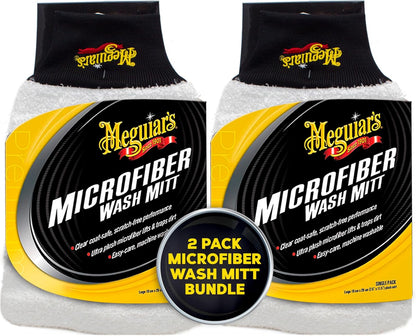 Meguiar's X3002 Microfiber Wash Mitt, Car Wash Mitt for DIY Drivers & Detailers—Designed for Scratch-Free Washing; Use On Exterior Paint and Clear Coat On Cars, Trucks & Suvs