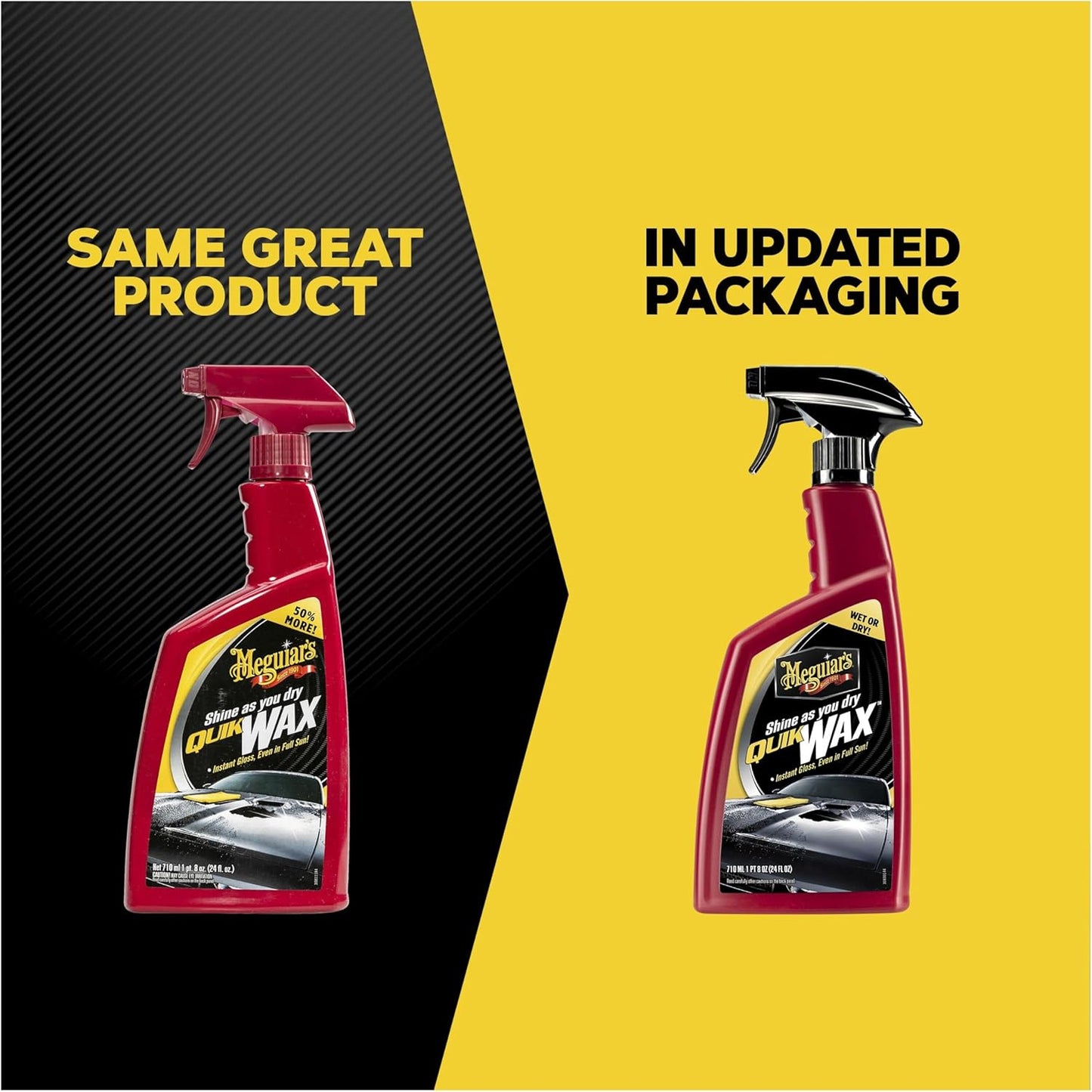 Meguiar’s Quik Wax, Spray Wax, Spray On Car Wax For Protection, Enhances Shine; Use On Exterior Paint And Clear Coat On Cars, Trucks & Suvs; Apply On Wet Or Dry Paint, Even In Direct Sunlight - 24 Oz