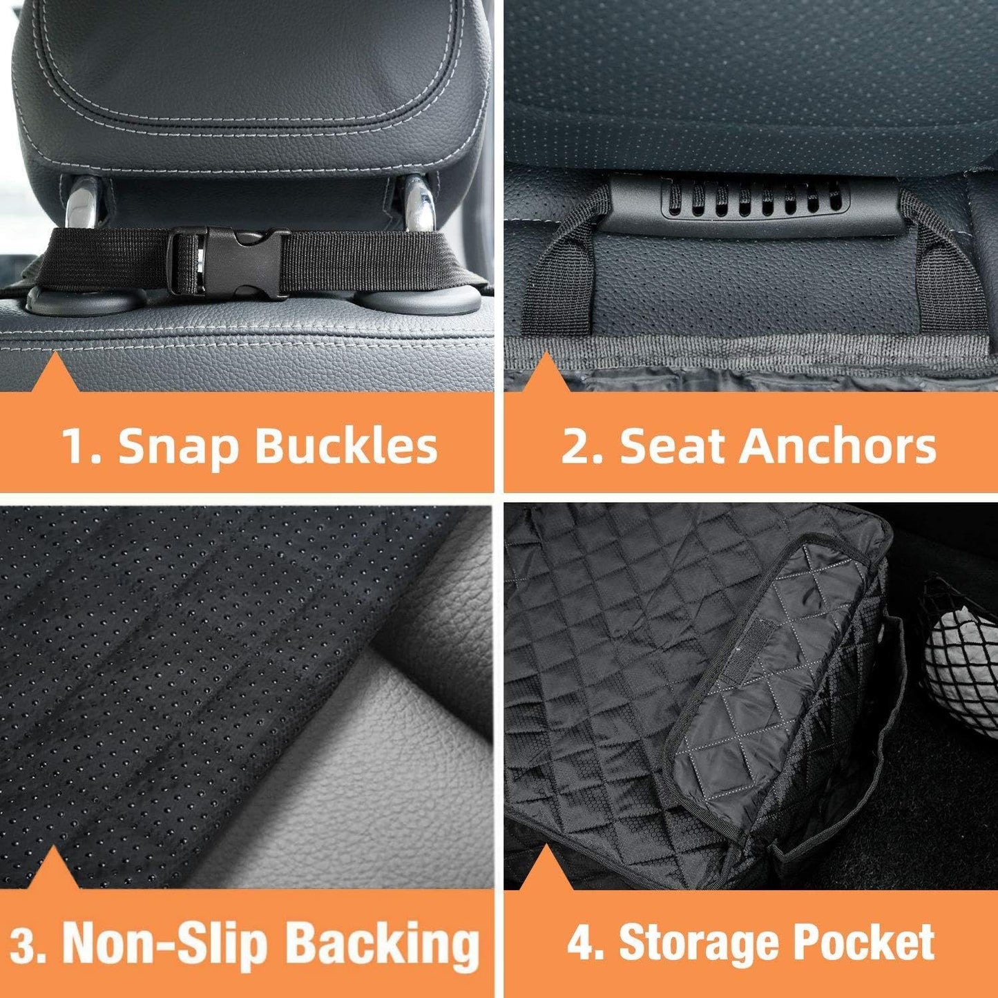 PETICON Waterproof Front Seat Car Cover, Full Protection Dog Car Seat Cover with Side Flaps, Nonslip Scratchproof Front Seat Cover Fits for Cars, Trucks, SUVs, Jeep