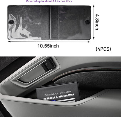 4 PCS Car Registration and Insurance Holder, Vehicle Glove Box Organizers with Closure for License Document, Auto Essential Paperwork Wallet Case Holder, Car Accessories (Black, Car Logo)