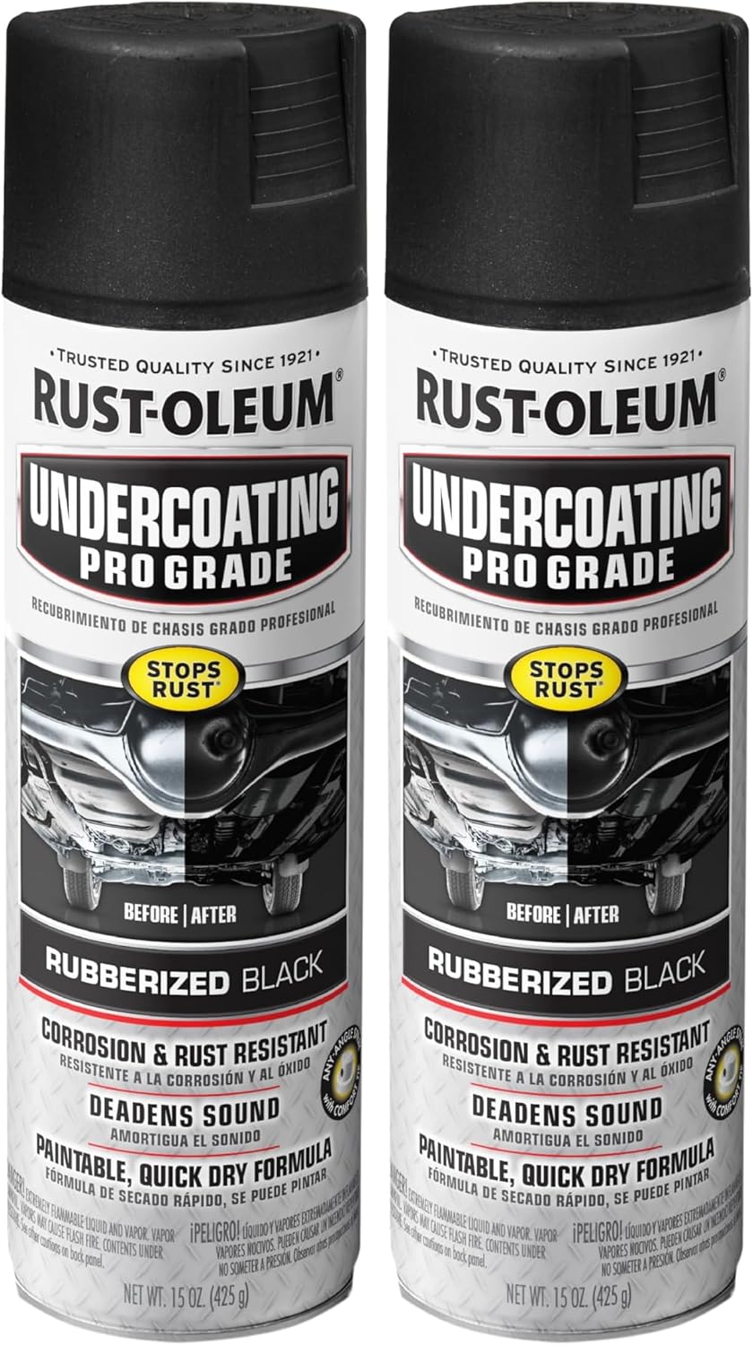 Rust-Oleum 248656 Professional Grade Rubberized Undercoating Spray, 15 oz, Black