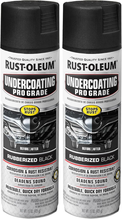Rust-Oleum 248656 Professional Grade Rubberized Undercoating Spray, 15 oz, Black