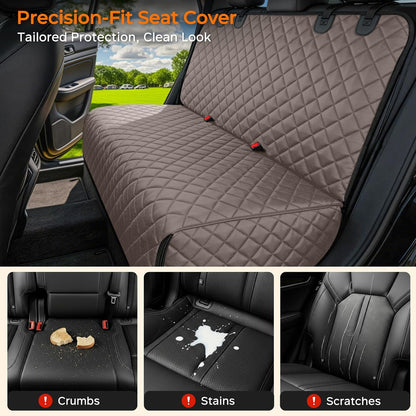 URPOWER Dog Car Seat Cover for Back Seat - Waterproof Non-Slip Car Seat Protector for Dogs Pet, Scratchproof Back Bench Seat Covers for Mid-Size Cars, Mid-Size SUVs, Black