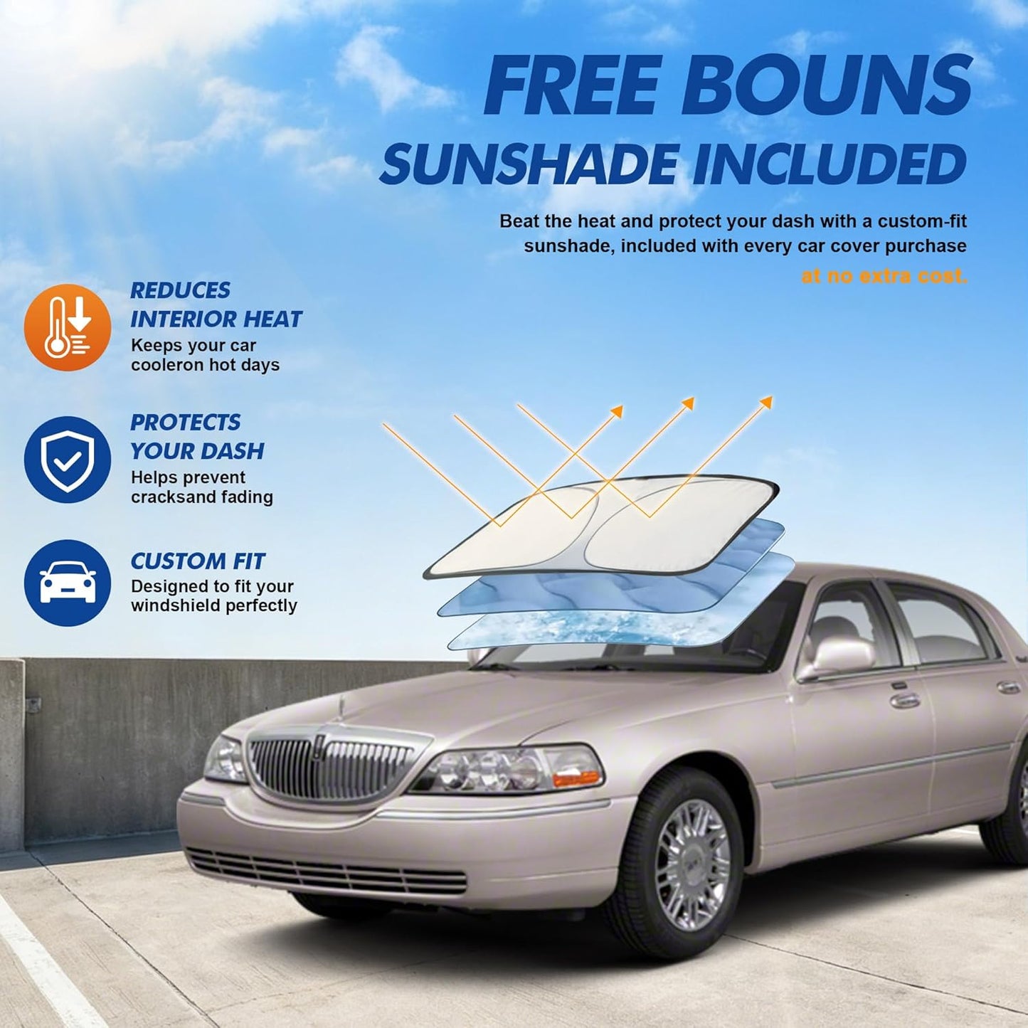 Car Cover Waterproof All-Weather,Heavy-Duty Outdoor Full Exterior Automobiles Sedan/Coupe (Length 186-193 inch) with Windshield Sun Shade Universal Fit Toyota Camry, Tesla Model 3, Accord etc