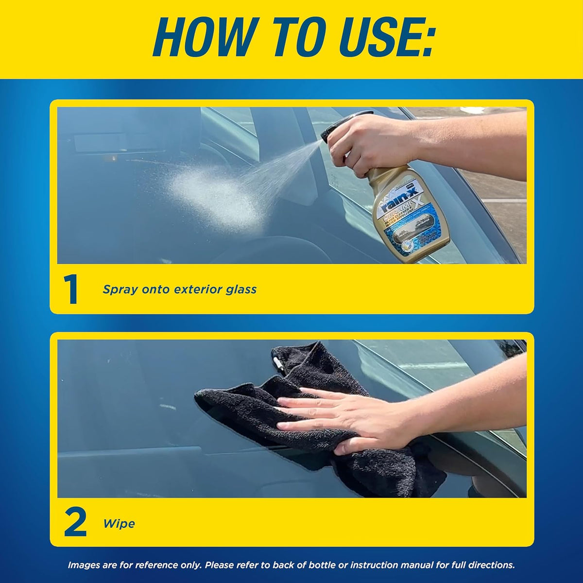 Rain-X 630177SRP Cerami-X Glass Cleaner + Water Repellent, 23oz - Cleaning Effectively While Remaining Streak Free, Protecting Against Contaminants and Stains