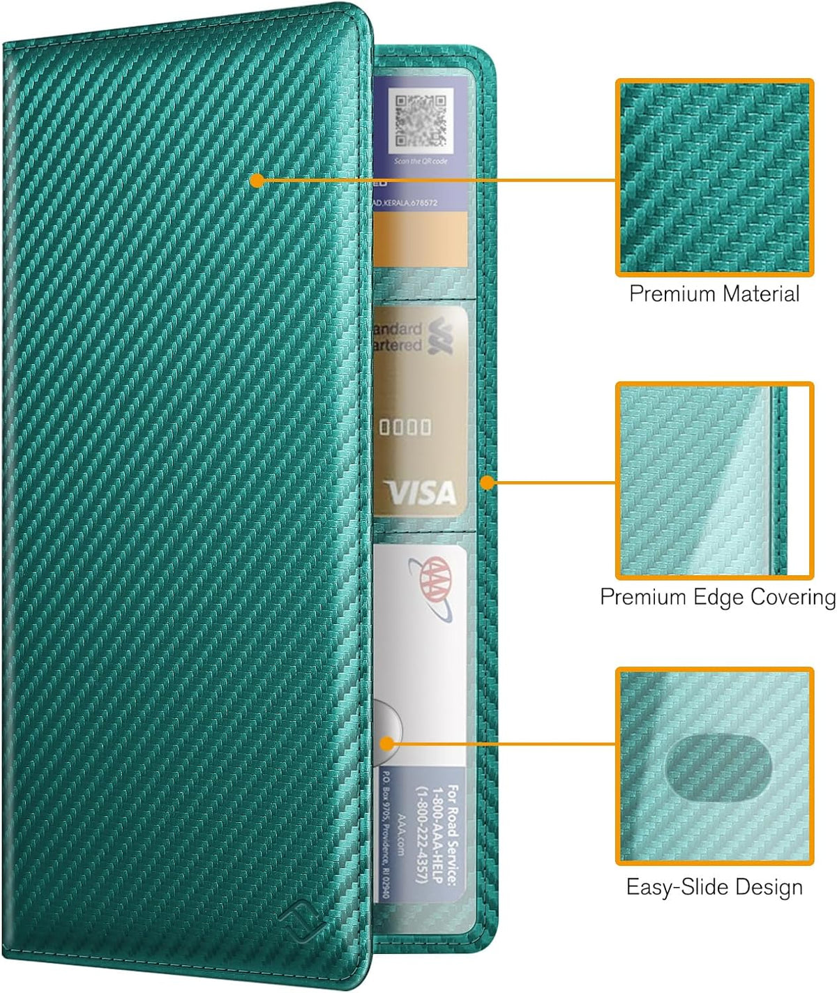 FINPAC Car Registration and Insurance Card Holder, Vehicle Glove Box Card Organizer Wallet Automobile Accessories for License