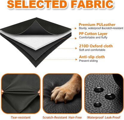 IJVAE SUV Cargo Liner for Dogs, Waterproof Dog Trunk Cover with Bumper Flap Protector, Pet Cargo Mat for SUVs Sedans Vans, Non-Slip Scratchproof Dog Seat Cover，Large Size Universal Fit, Black