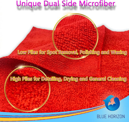 Orange Large Microfiber Cleaning Towels, 36-Pack Dual-Sided Ultra Soft Plush Washcloth, Professional Grade Premium Microfiber Detailing Cloths, Car, Household and Commercial (Orange, 16" x 16")