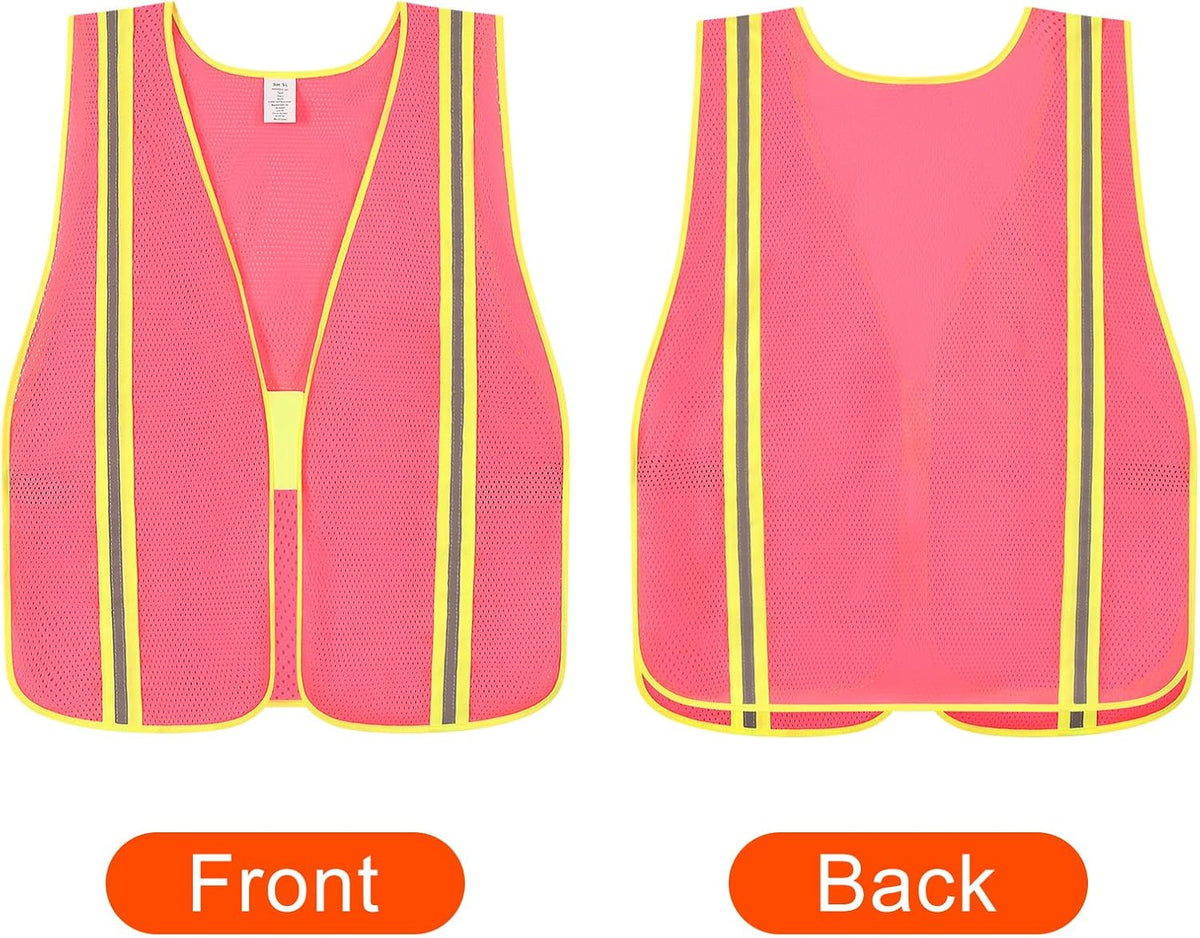 High Visibility Reflective Safety Vest for Men Women Class 2 Hi Vis Mesh Fabric Safety Work Jacket with Elastic Band