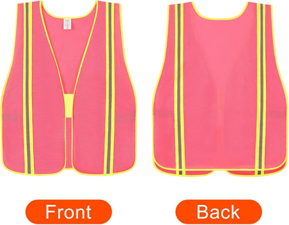 High Visibility Reflective Safety Vest for Men Women Class 2 Hi Vis Mesh Fabric Safety Work Jacket with Elastic Band