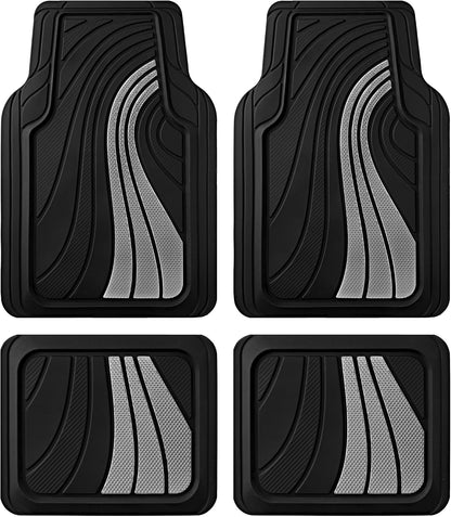 Road Comforts Car Floor Mats Full Set – Front & Rear Car Floor Mats with Aluminum Design, Anti-Slip Backing, All-Weather Protection, Trim-to-Fit Car Mats for Most Sedans, SUVs & Vans -All Pink