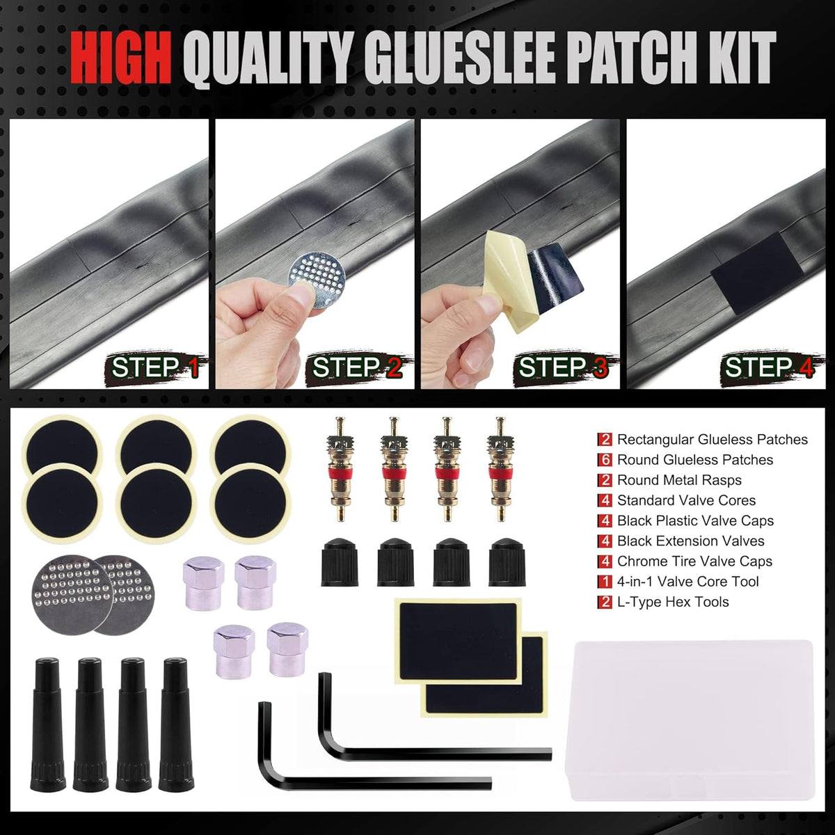 AWELCRAFT 10-Piece Economical Tire Repair Kit – Flat Tire Plug Kit with T-Handle Tools, Storage Case – Fix Punctures Fast, No Tire Removal Needed – Ideal for Car, Truck, Motorcycle, ATV