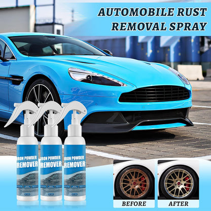 Car Rust Removal Spray,Iron Powder Remover,Rustout Instant Remover Spray,Multifunctional Paint Cleaner Car Maintenance Powder Spray Rust Remover Iron Cleaning,Iron Powder Remover for Car (3PCS*100ML)