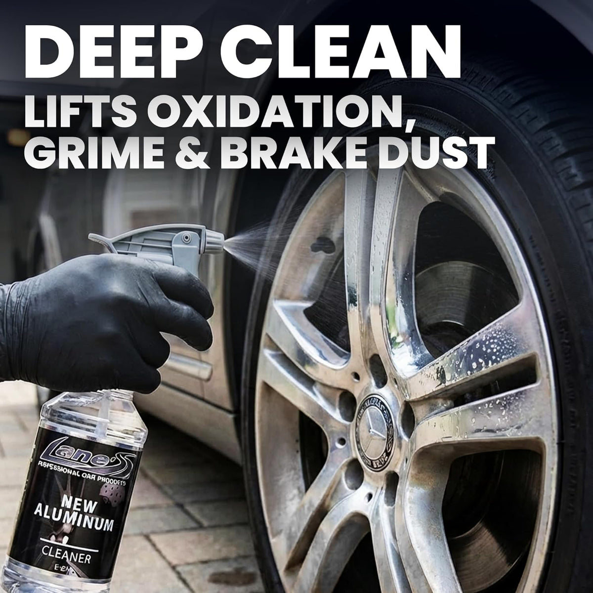 LANE'S New Aluminum Car Wheel Cleaner | Acid Rim Cleaner and Brightener | Brake Dust, Oxidation & Rust Remover for Motorcycles, Cars, Trucks | Shines & Eliminates Hard Scrubbing | 16oz