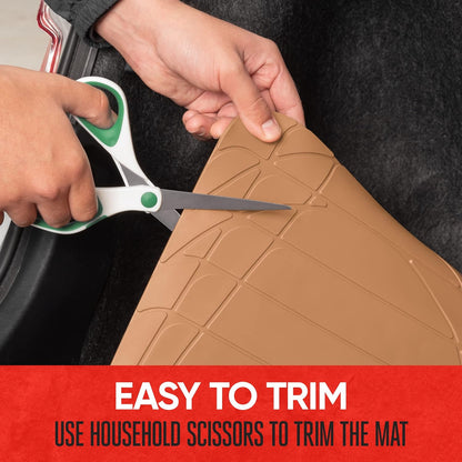 Motor Trend Heavy Duty Utility Cargo Liner Floor Mats for Car Truck SUV, Trimmable to Fit Trunk, All Weather Protection