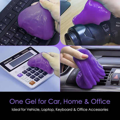 Car Cleaning Gel Putty for Car Interior Detailing | Reusable Dust Cleaning Slime for Air Vents, Dashboard, Cup Holders, Keyboard & AC Vent Cleaner | Non-Sticky No Residue Gel (Lavender Scent)