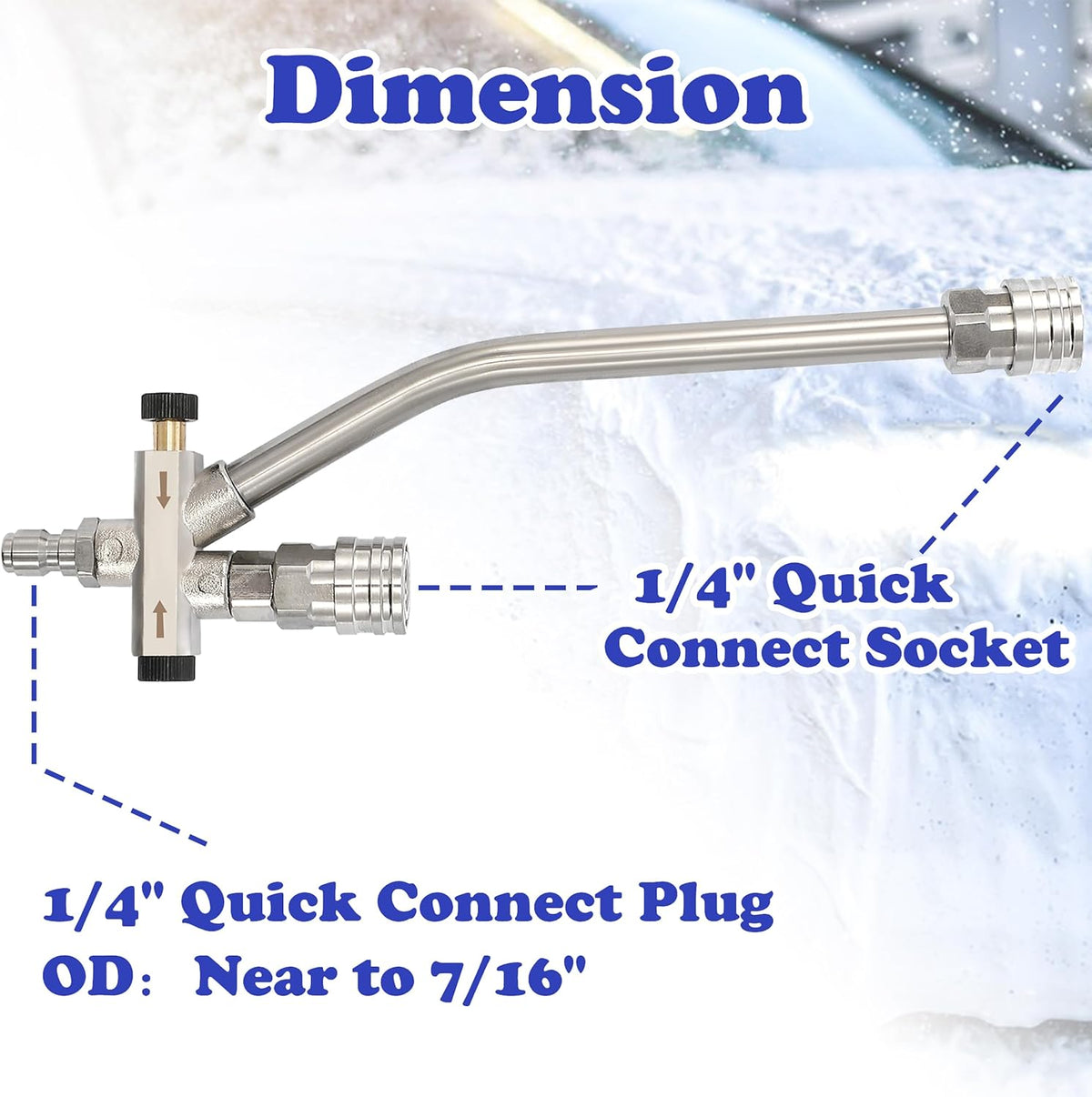 Tool Daily Short Pressure Washer Gun with Foam Cannon, 1/4 Inch Quick Connector, with 5 Pressure Washer Nozzle Tips, 1 Liter