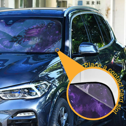 Black Leopard Car Windshield Sun Shade Animal Skin Print Foldable UV Ray Sun Visor Protector Sunshade to Keep Your Vehicle Cool (51" x 27.6")