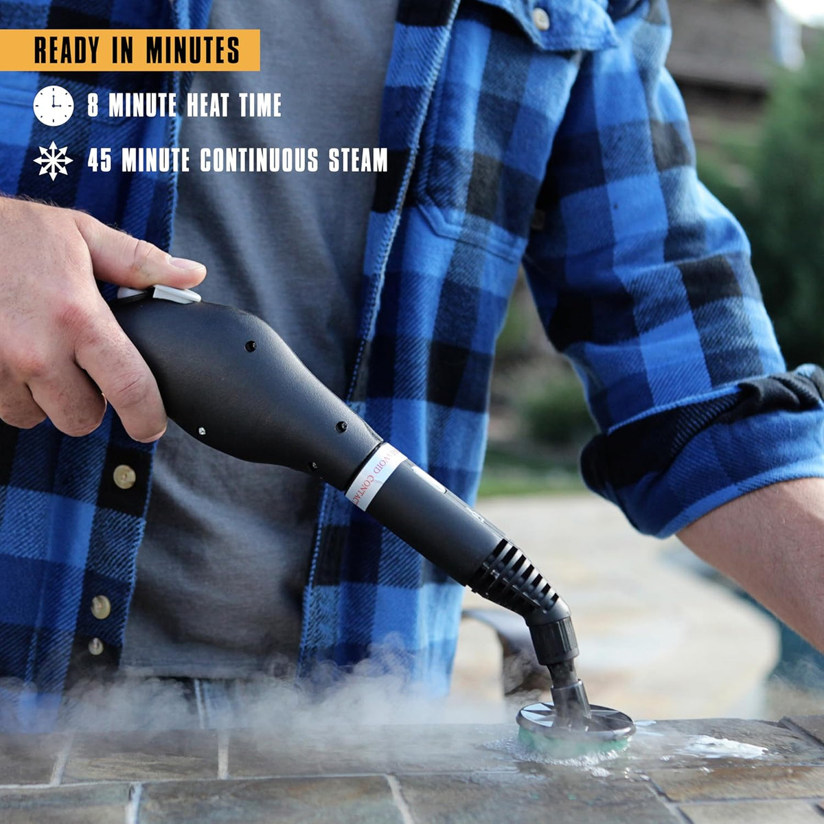 McCulloch MC1385 Deluxe Canister Steam Cleaner, 2-Hour Runtime, Chemical-Free, 23 Accessories: Mop Head, Brushes & More - Built for Home, Tile, Carpet, Furniture, & Personal Car Detailing