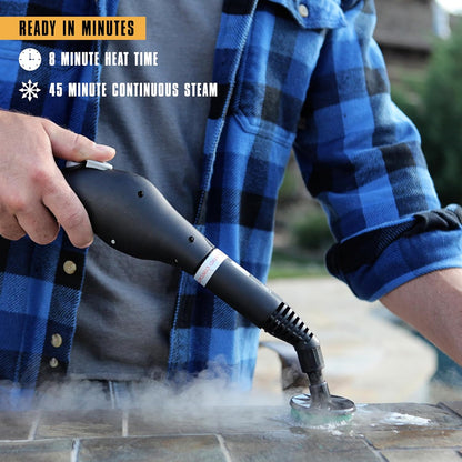 McCulloch MC1385 Deluxe Canister Steam Cleaner, 2-Hour Runtime, Chemical-Free, 23 Accessories: Mop Head, Brushes & More - Built for Home, Tile, Carpet, Furniture, & Personal Car Detailing