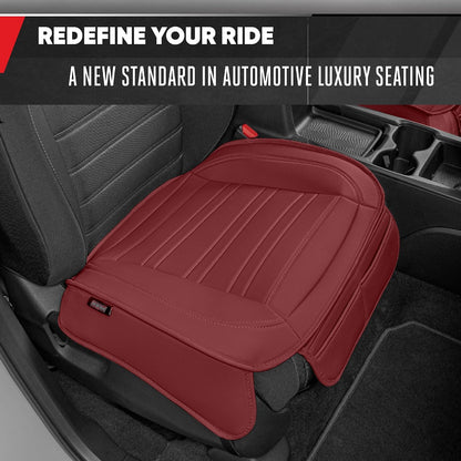 Motor Trend Seat Covers for Cars Trucks SUV, Faux Leather 2-Pack Black Padded with Storage Pockets, Premium Interior Car Seat Cover