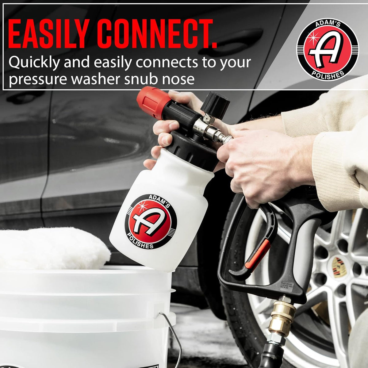 Adam's Polishes Premium Foam Cannon - Soap Sprayer for Car Wash | Sprayer Cannister for Pressure Washer 1/4" Quick Disconnect
