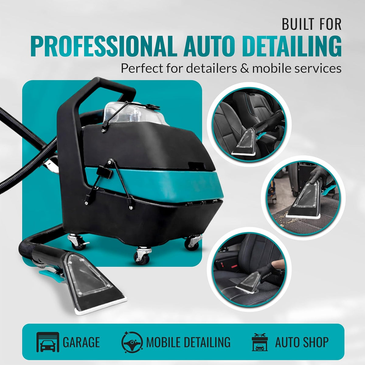 Max One Heated Spot Car Detailing Kit Interior Cleaner Machine - Strong Suction Auto Detailing Kit, 1 Gallon Portable Carpet & Upholstery Cleaner for Auto Detailing, Carpets, Furniture & Pet Stains