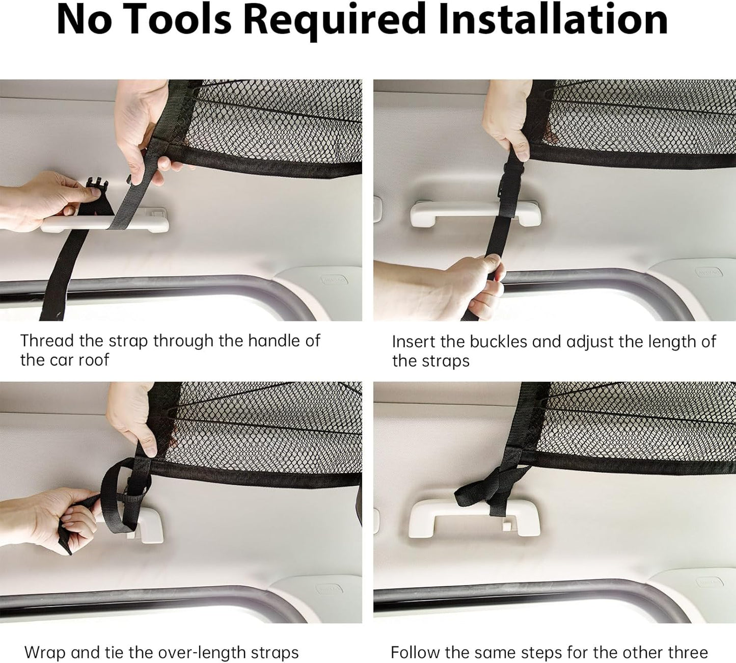 Car Ceiling Cargo Net, 31"x21" Adjustable Double-Layer Mesh SUV Roof Organizer, Van Life Accessories for Long Trip, Car Camping Essentials, Road Trip Must-Haves for Overhead Storage