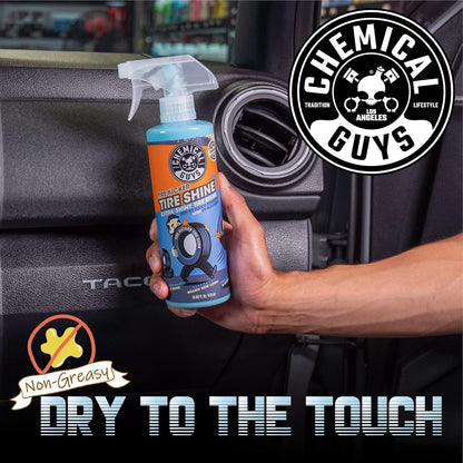 Chemical Guys Tire Kicker Sprayable Extra Glossy Tire Shine Spray, Dry-to-Touch Dressing - Restores Wet Look to Rubber, Vinyl, and Plastic, Safe for Cars, Trucks, Motorcycles, RVs, and More - 16 oz