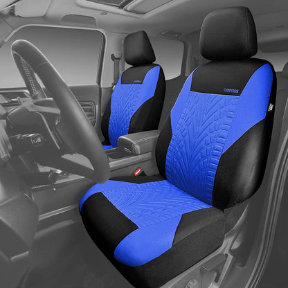 CAR PASS Car Seat Covers Full Sets, Front & Split Rear Bench for Car, 3D Tyre Embossed Automotive Interior Covers, Airbag Compatible, Quick Setup Universal Fit Seat Covers for Car, SUV(Charcoal)
