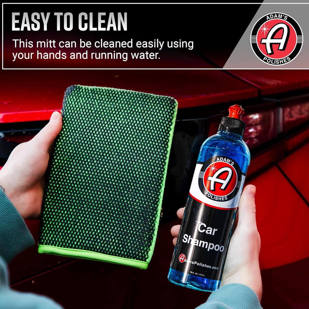 Adam's Clay Mitt Combo - Detail Spray Clay Lubricant for Medium Grade Clay for Car Detailing - Glove Quickly Removes Debris from Your Paint, Glass, Wheels, & More