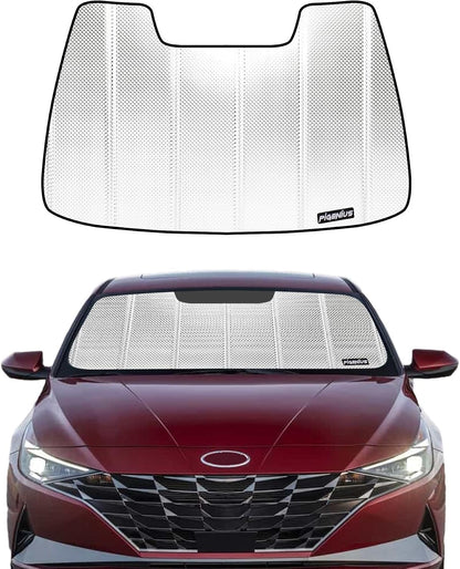 Pigenius Windshield Sun Shade for Hyundai Elantra 2021-2026 Elantra N 2023-2025, Reversible Silver/Black