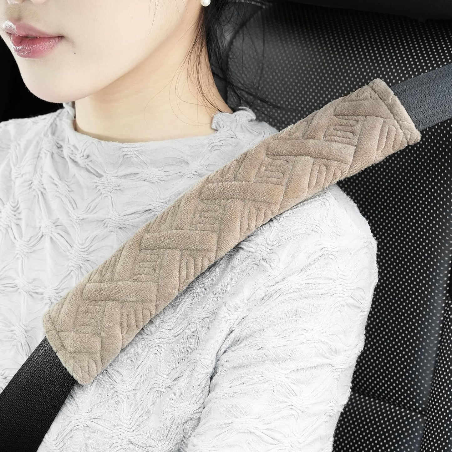 JUSTTOP 2-Pack Universal Car Seat Belt Pads Cover for A More Comfortable Driving, Seat Belt Shoulder Strap Covers Harness Pad for Car Interior Accessories(Black)