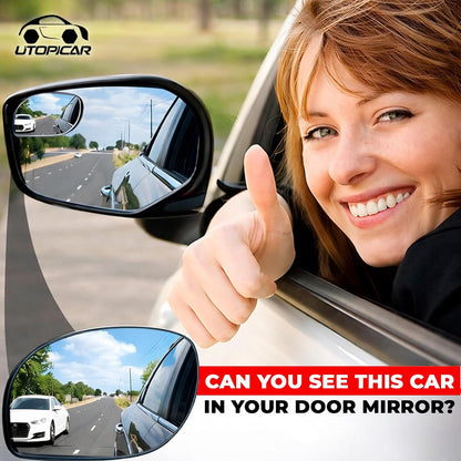 Blind Spot Convex Car Mirror - Rearview Accessories for Car Interior - Automotive Blindspot Mirrors for Larger Image and Improved Traffic Safety (2-Pack)