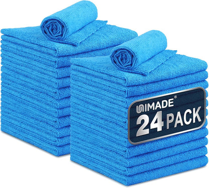 UNIMADE Microfiber Cleaning Cloth, 100 Pack Microfiber Towels for Cars Commercial Grade Work Rags Bulk Detailing Cloth for Automotive Bar Mechanic Restaurant Garage Housekeeping, 11.5"x 11.5", Grey