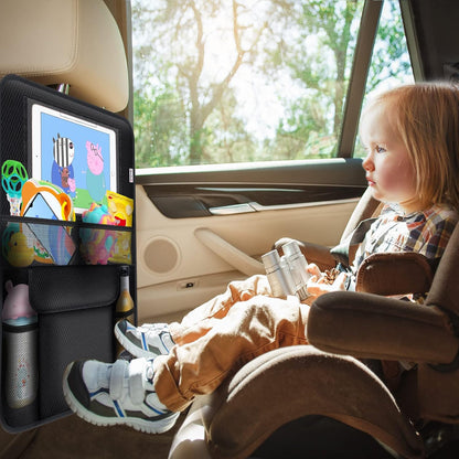 Meolsaek Kick Mats Back Seat Protector, Waterproof Oxford Seat Back Protector, Car Seat Back Protector for Kids, Back of Seat Protector for Kids Feet Car Seat (Black A -1pc)