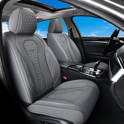 Coverado Seat Covers, Car Seat Covers Full Set, Black Car Seat Cover, Car Seat Covers Front Seats Back Seat Cover, Waterproof Car Seat Cushion, Leather Seat Covers Seat Protector Fit for Most Cars