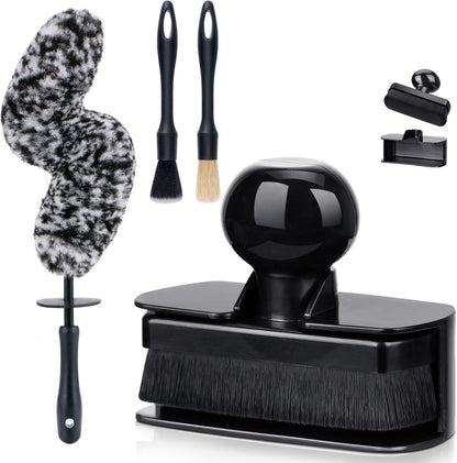 BABYSHEEP Car Tire Shine Applicator,Large Vegan Tire Shine Brush - Automotive Tire Dressing Applicator Brush with Storage Stand for Tire Detailing & Car Wash Kit, Black, 3.6 Inch Length (Black)