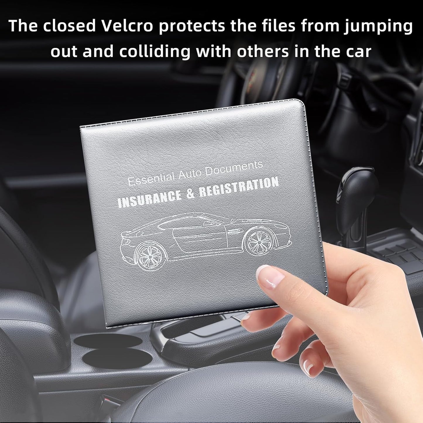 Ziciner Car Registration Insurance Holder, 2Pack Essential Auto Card Document Glove Box Organizer with Touch Fastener, Vehicle Interior Accessories Perfect for Most Car, Truck, SUV (Red/Small Car)