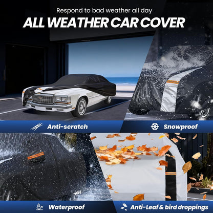 Large SUV Car Cover for Chevy Suburban 100% Waterproof All Weather, Heavy Duty Outdoor Full Exterior Covers Rain Sun Wind UV Protection. - Colors D