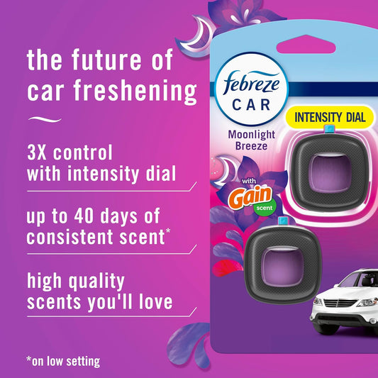 Febreze Car Air Freshener, Odor-Fighting Automotive Vent Clip, Gain Original Scent, 3 Count