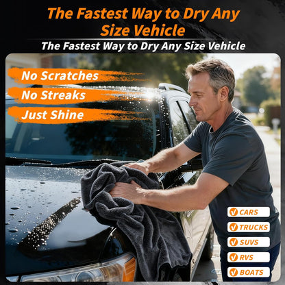 6PCS Microfiber Towels for Cars 36x25 Inch Microfiber Cleaning Cloths Bulk Soft Car Detailng Towel Cloths 450 GSM Detailing Buffing Quick Drying Towel Polishing Waxing Auto Detailing Towel Cloth