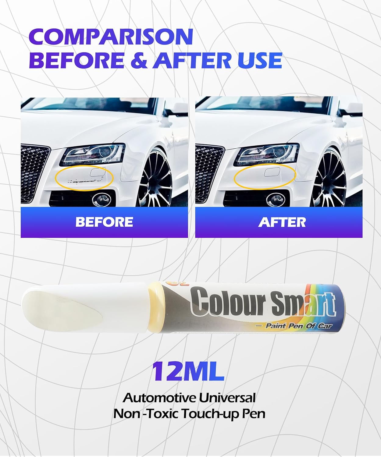 SCUARI Touch Up Paint Pen,Car Paint Pen,Car Paint Scratch Repair,Car Accessories Car Scratch Remover Pen,Car Touch Up Paint,Car Paint Scratch Repair,Paint Pen for Cars Paint Scratch Repair (Black)