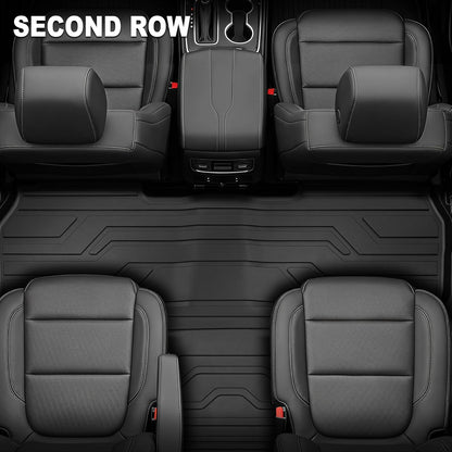 KARPAL Floor Mats for 2007-2013 Chevy Silverado & GMC Sierra 1500 Crew Cab / 2007-2014 2500/3500 HD(Footwell Coverage), All-Weather TPE Custom Fit Floor Liners Car Accessories