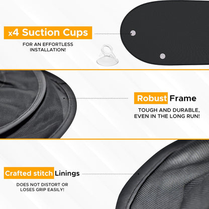 EcoNour Miniature Static Cling Window Shade for Car Sun Visor (2 Pack) | Windshield Sun Shade Static Cling for Driving Glare Shield | Cling Car Shade for Windshield | Sun Glare Protection Accessories